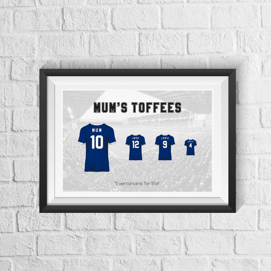 Personalised Everton Family Print