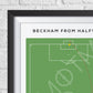 David Beckham Halfway Goal Print - Man of The Match Football