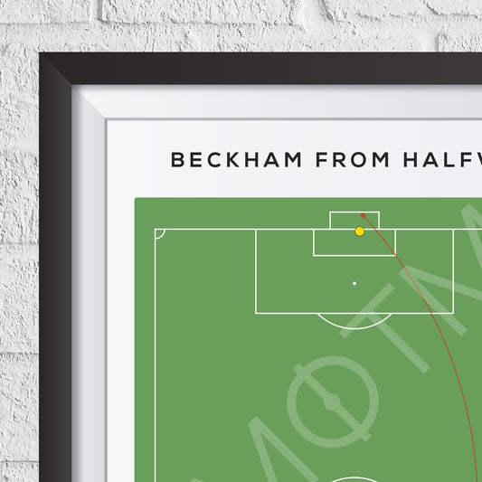 David Beckham Halfway Goal Print - Man of The Match Football