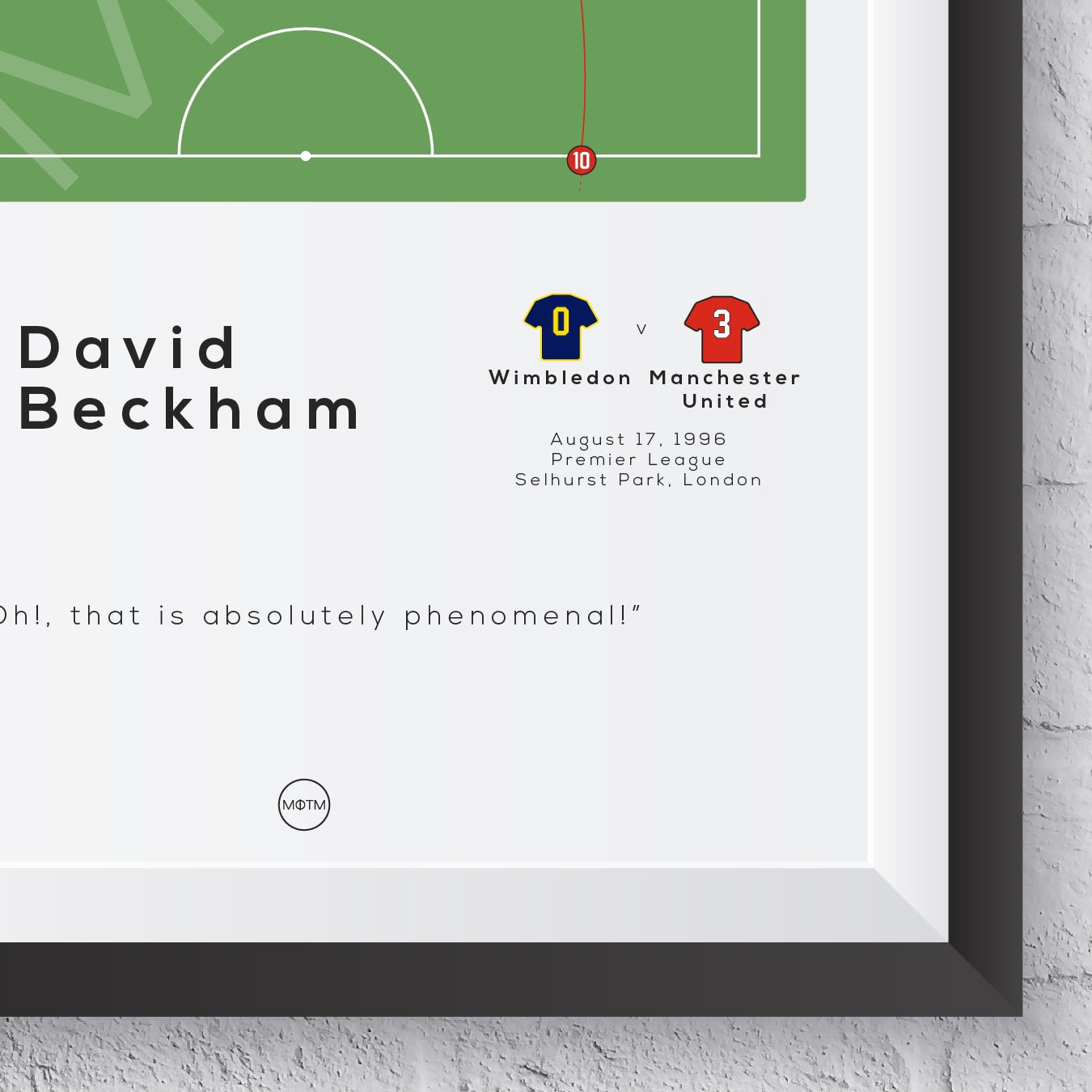 David Beckham Halfway Goal Print - Man of The Match Football