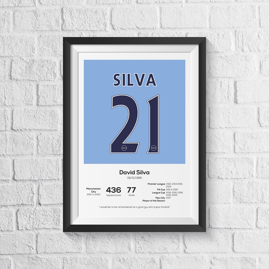 David Silva Manchester City Leyenda Estadísticas Imprimir