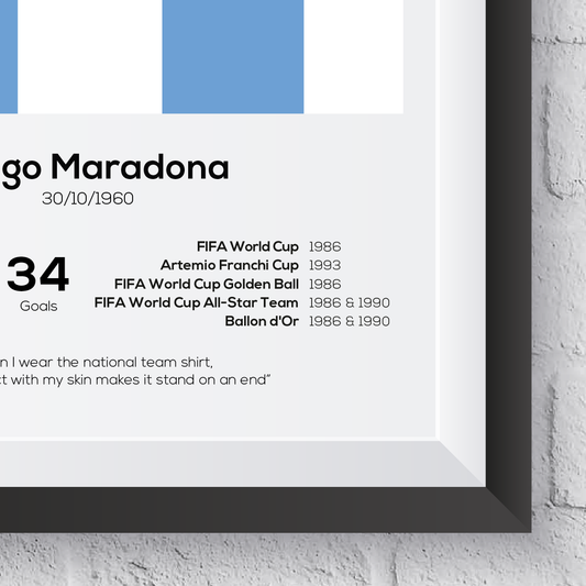 Diego Maradona Argentinien Legend Statistikdruck