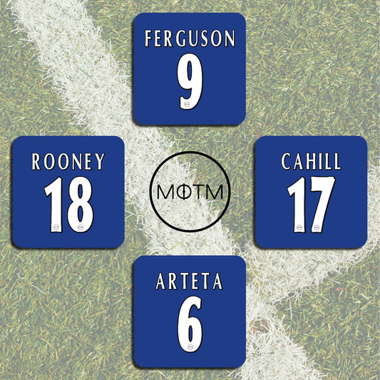 Everton Premier League Legends Football Coasters - Set of 4 - Man of The Match Football