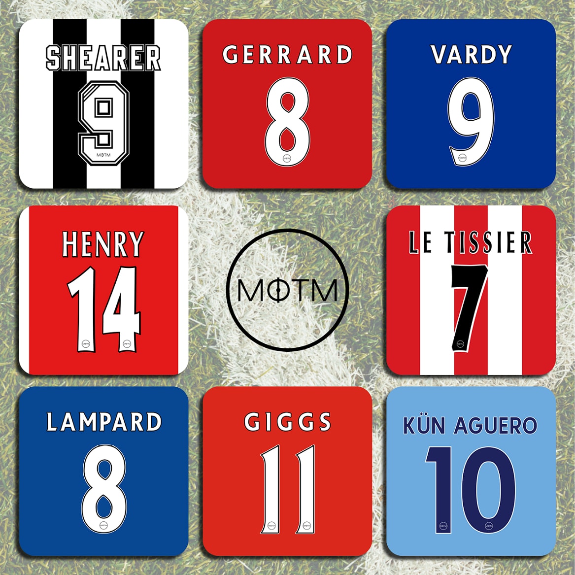 Premier League Legends Football Coasters - Set of 8 - Man of The Match Football