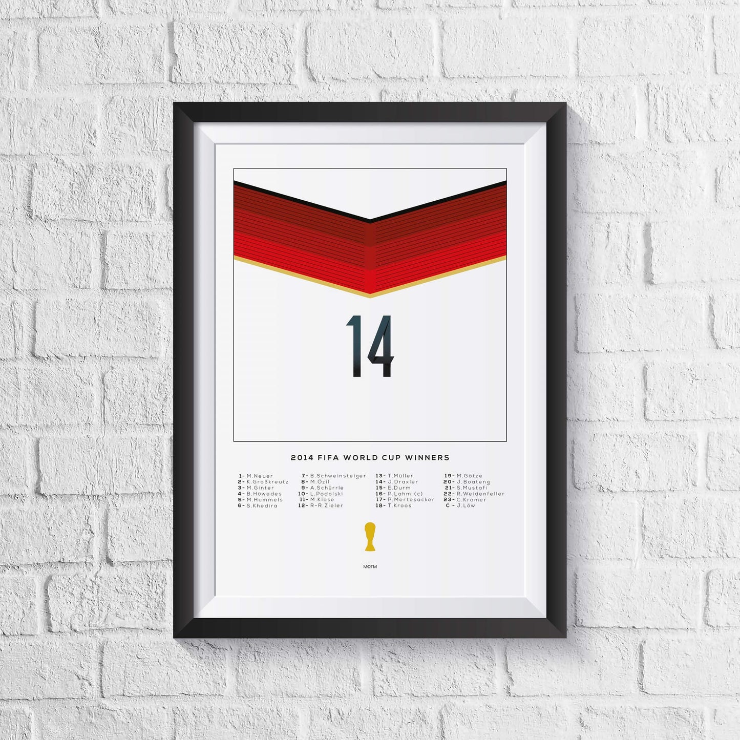 Germany 2014 World Cup Squad Print - Man of The Match Football