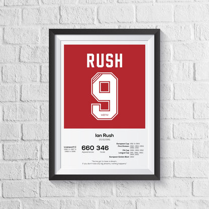 Ian Rush Liverpool Legend Stats Print - Man of The Match Football