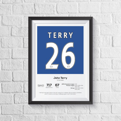 John Terry Chelsea Legend Stats Print - Man of The Match Football