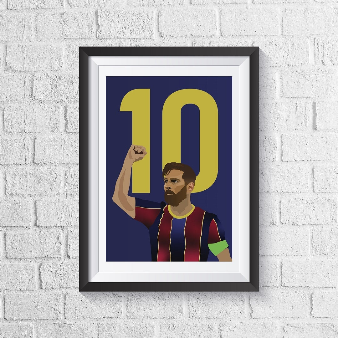 Lionel Messi FC Barcelona Poster - Man of The Match Football