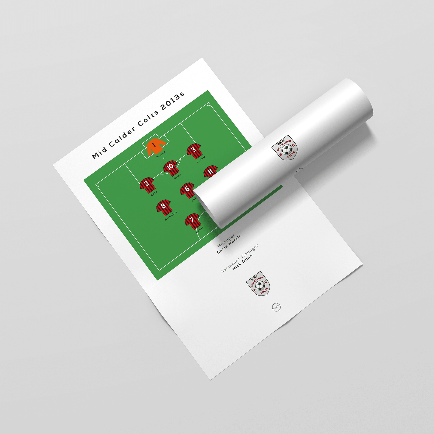 Personalised Football Team Print - Man of The Match Football