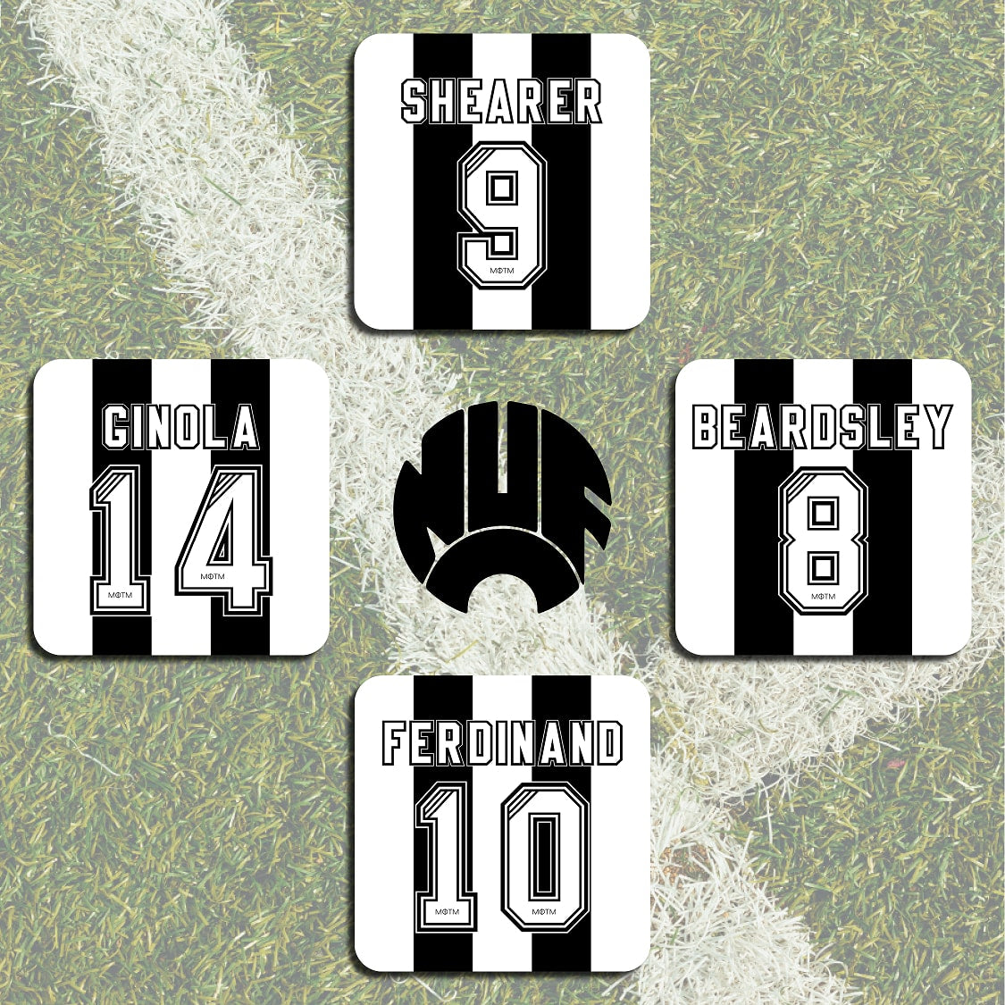 Newcastle United Legends Football Coasters - Set of 4 - Man of The Match Football