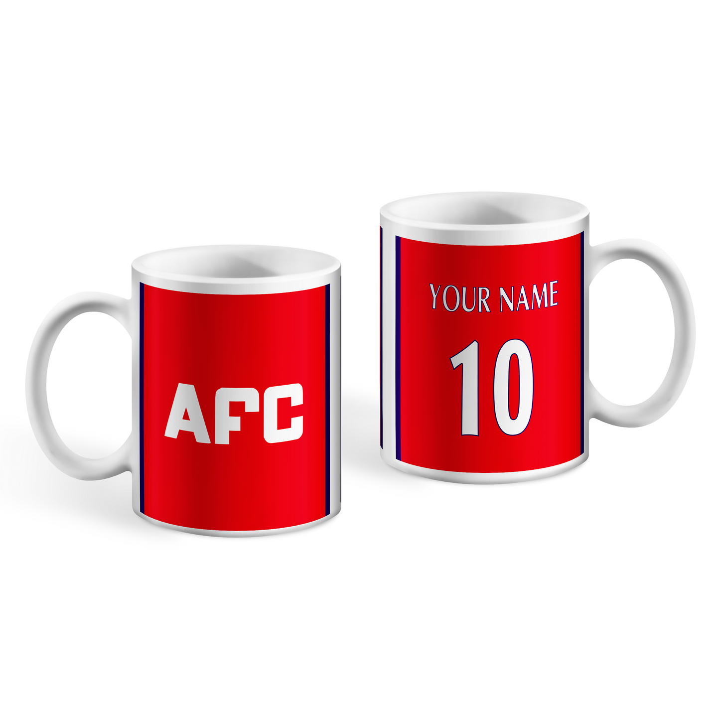 Personalised Gooners Home Shirt Mug