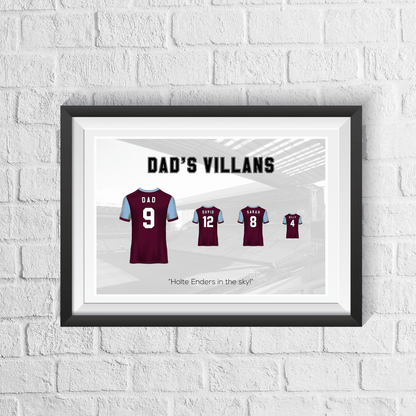 Personalised Aston Villa Family Print