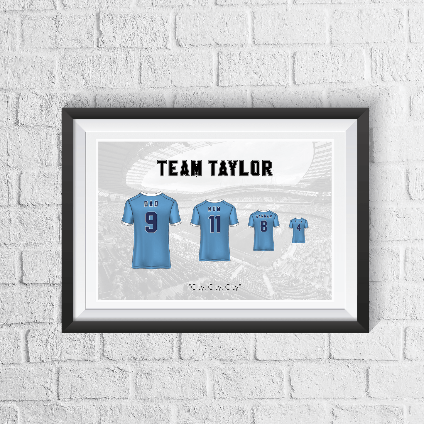 Personalised Manchester City Family Print