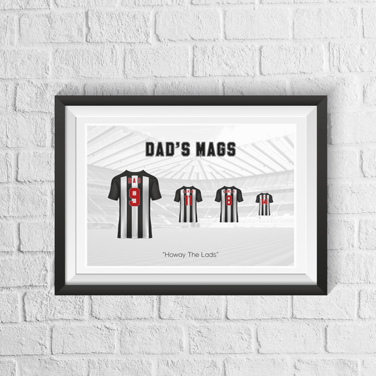 Personalised Newcastle United Family Print