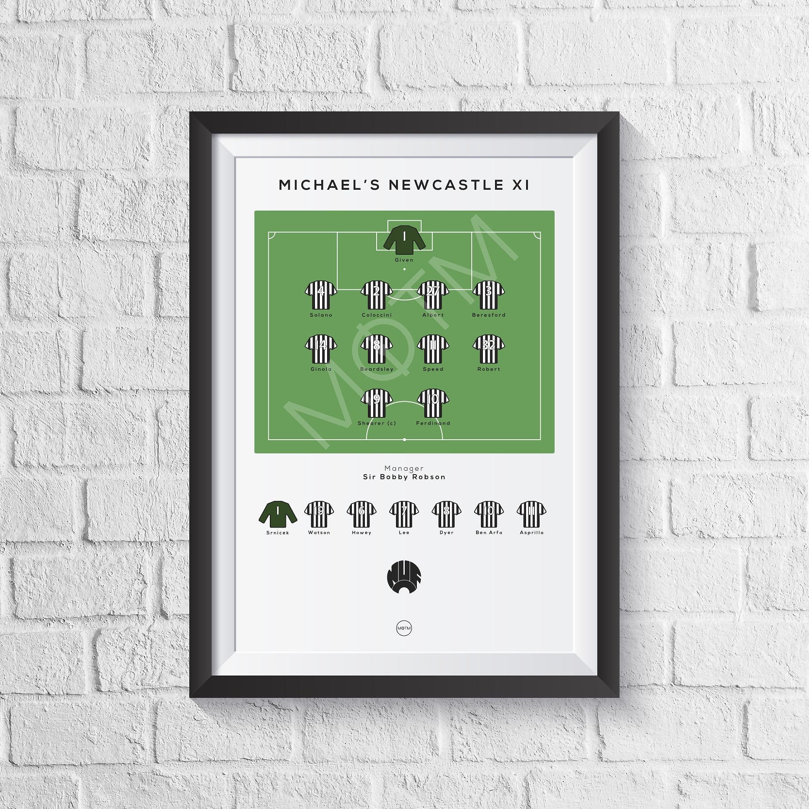 Personalised Football Team Print - Man of The Match Football