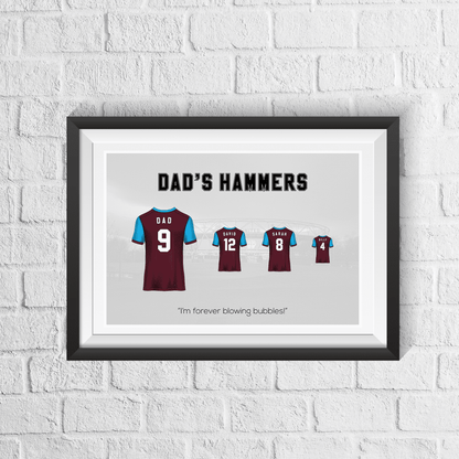 Personalised West Ham Family Print