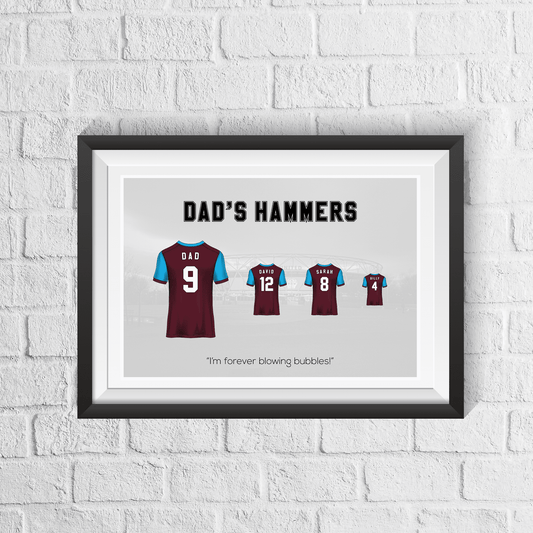Personalised West Ham Family Print