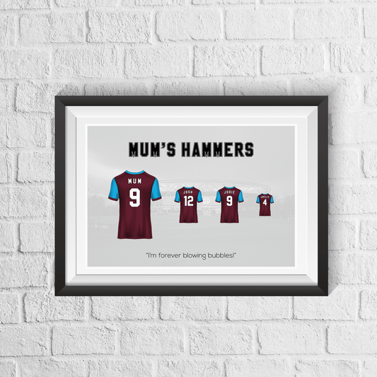 Personalised West Ham Family Print