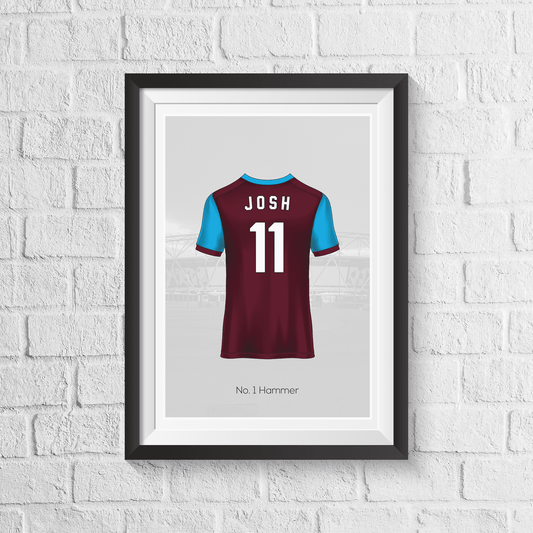 Personalised West Ham Fan Shirt Print