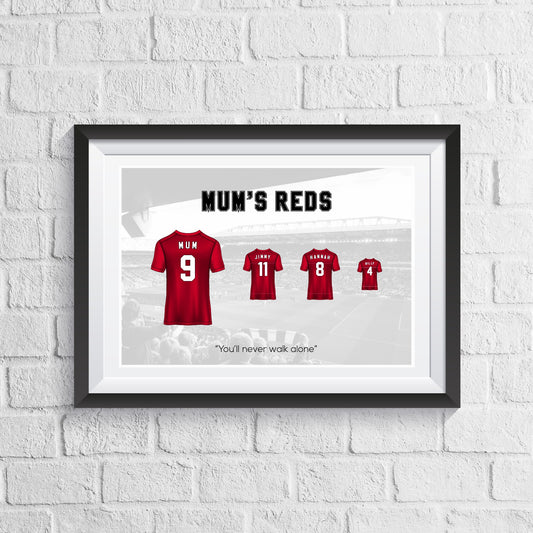 Personalised Liverpool Family Print - Man of The Match Football