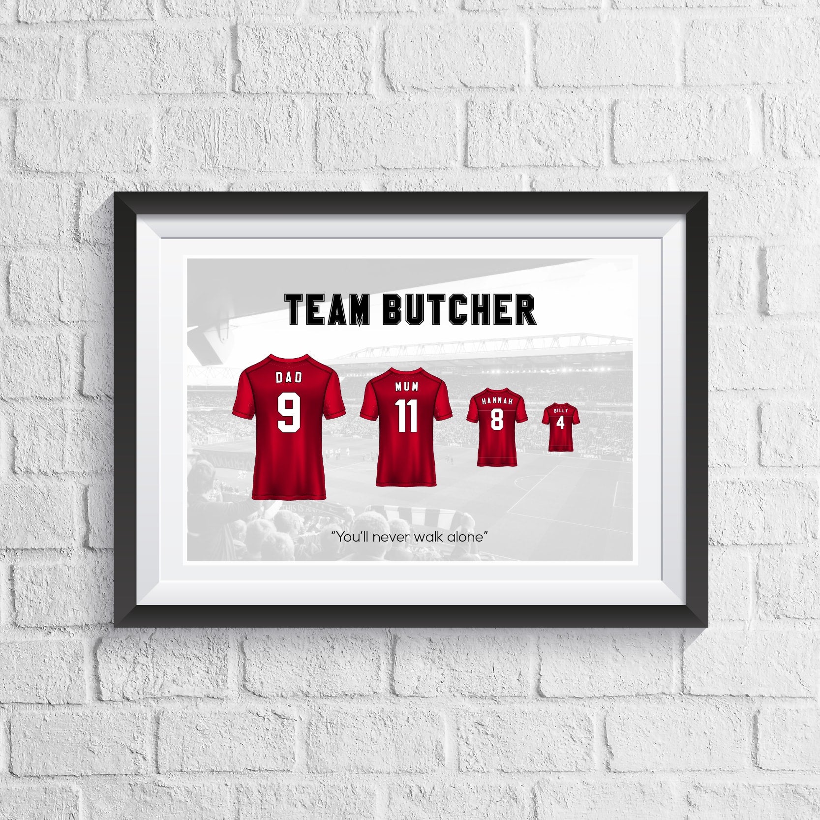 Personalised Liverpool Family Print - Man of The Match Football