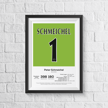 Peter Schmeichel Manchester United Legend Stats Print