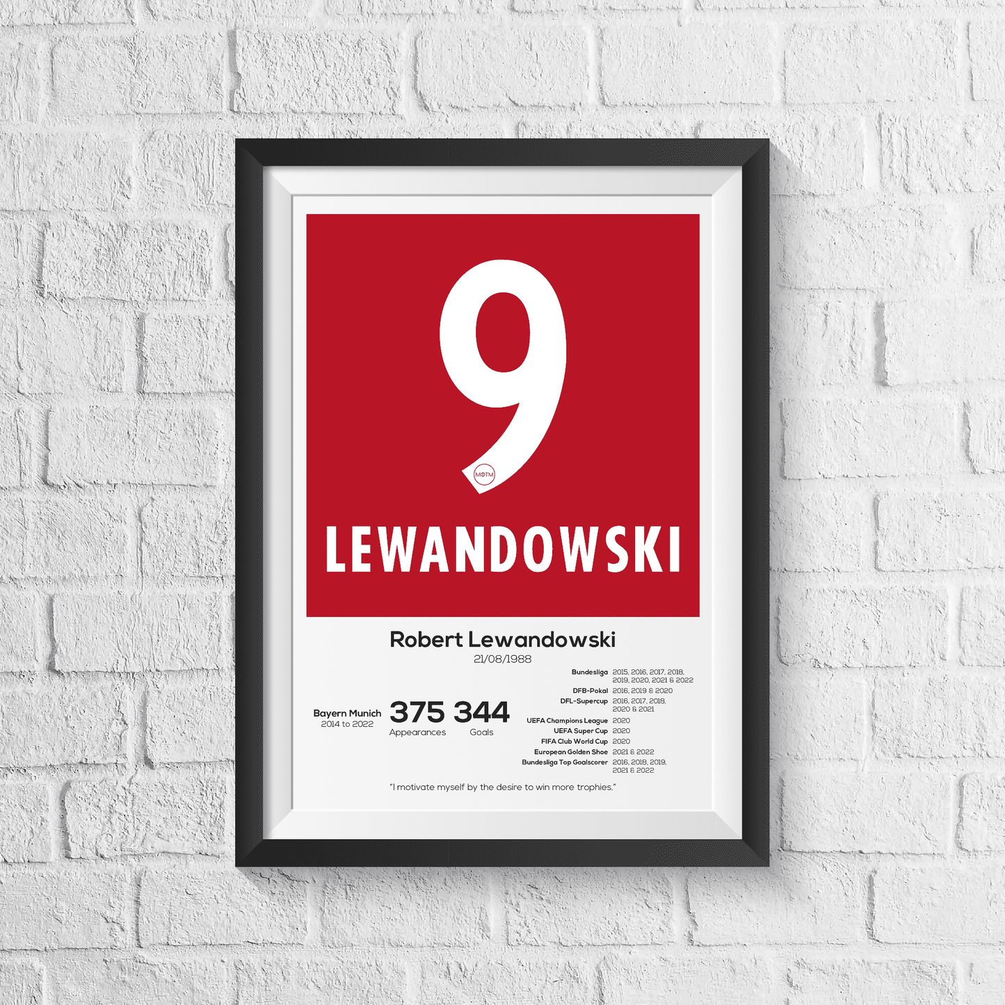Robert Lewandowski Bayern Munich Legend Stats Print
