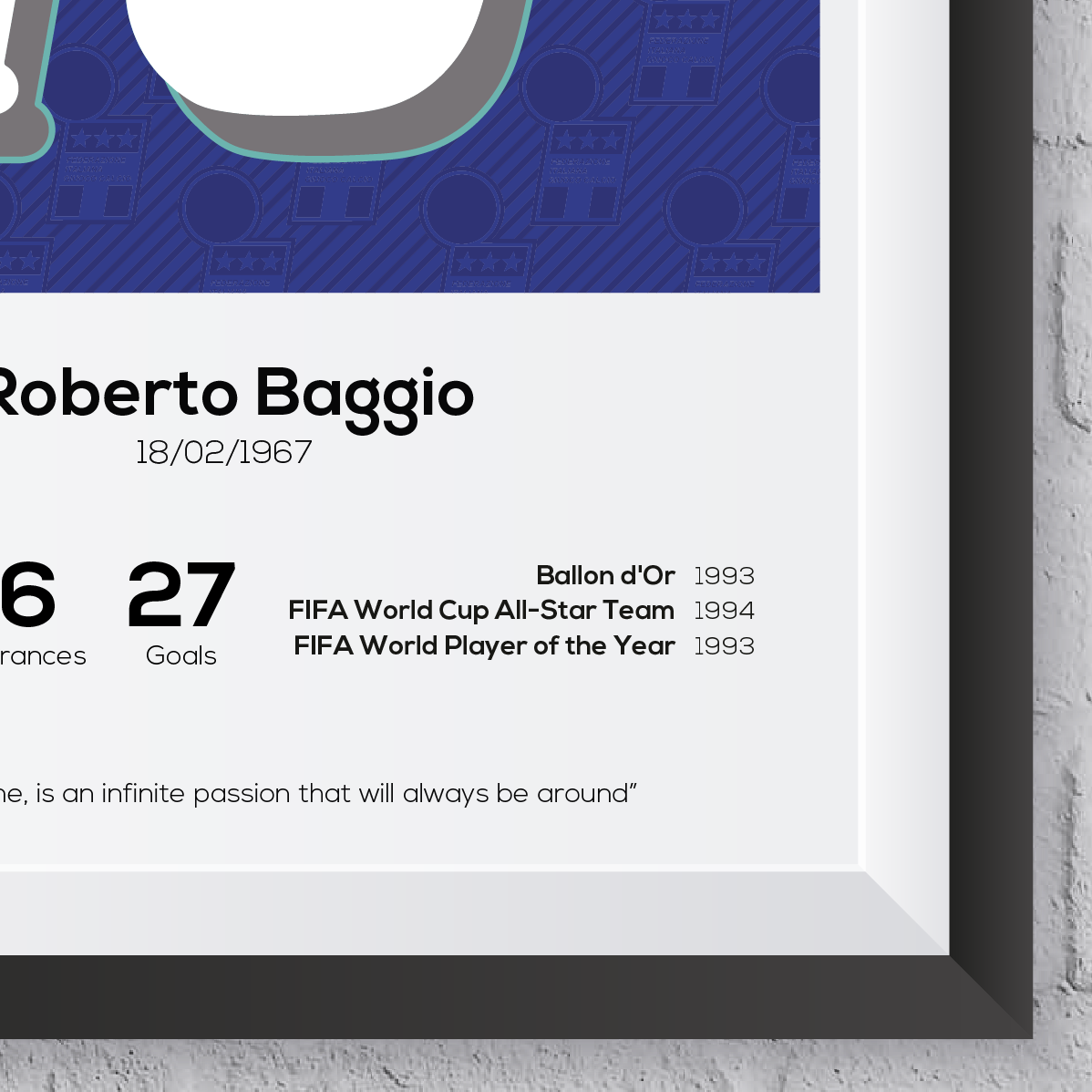 Roberto Baggio Italia Leyenda Estadísticas Imprimir