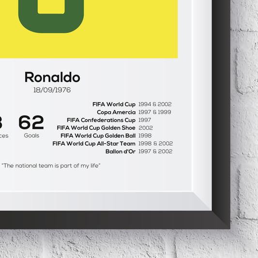 Ronaldo R9 Brazil Legend Stats Print