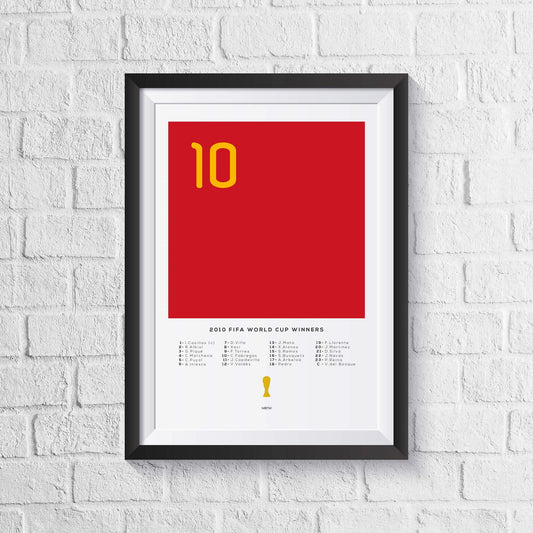 Spain 2010 World Cup Squad Print - Man of The Match Football