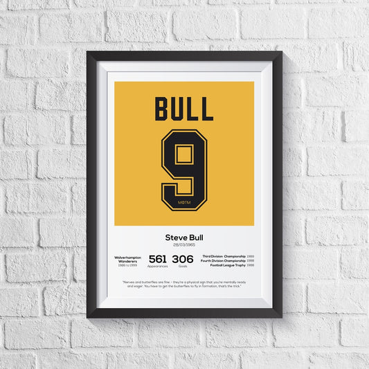 Steve Bull Wolves Legend Stats Print - Man of The Match Football