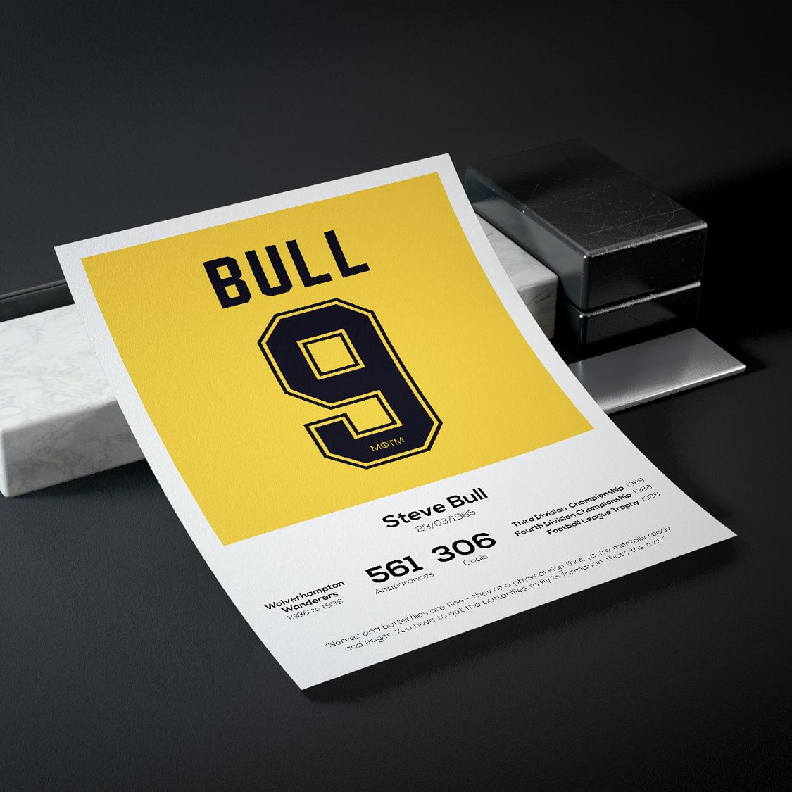 Steve Bull Wolves Legend Stats Print - Man of The Match Football