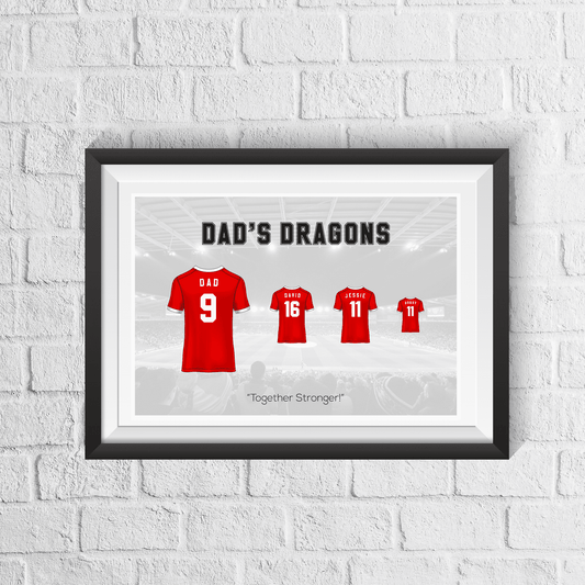 Personalised Wales Family Print - Man of The Match Football