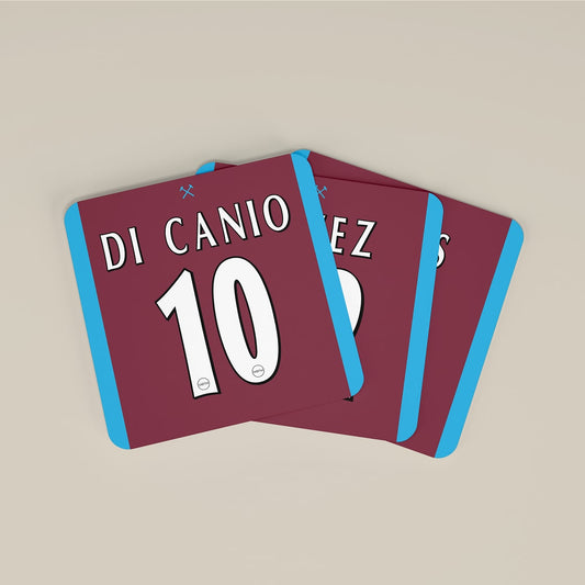 West Ham United Premier League Legends Football Coasters - Set of 4 - Man of The Match Football