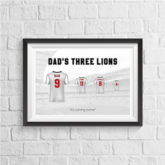 Personalised England Family Print - Man of The Match Football