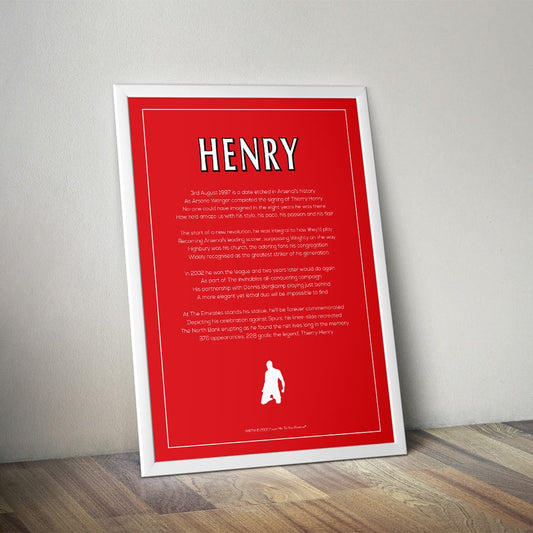 Thierry Henry Arsenal Poem Print - Man of The Match Football