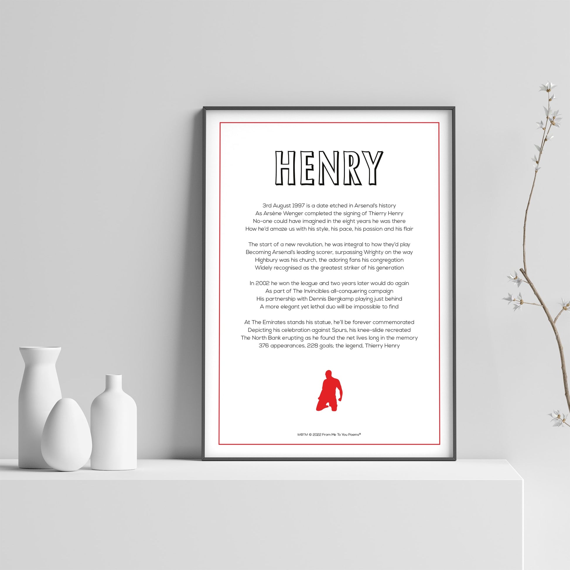 Thierry Henry Arsenal Poem Print - Man of The Match Football