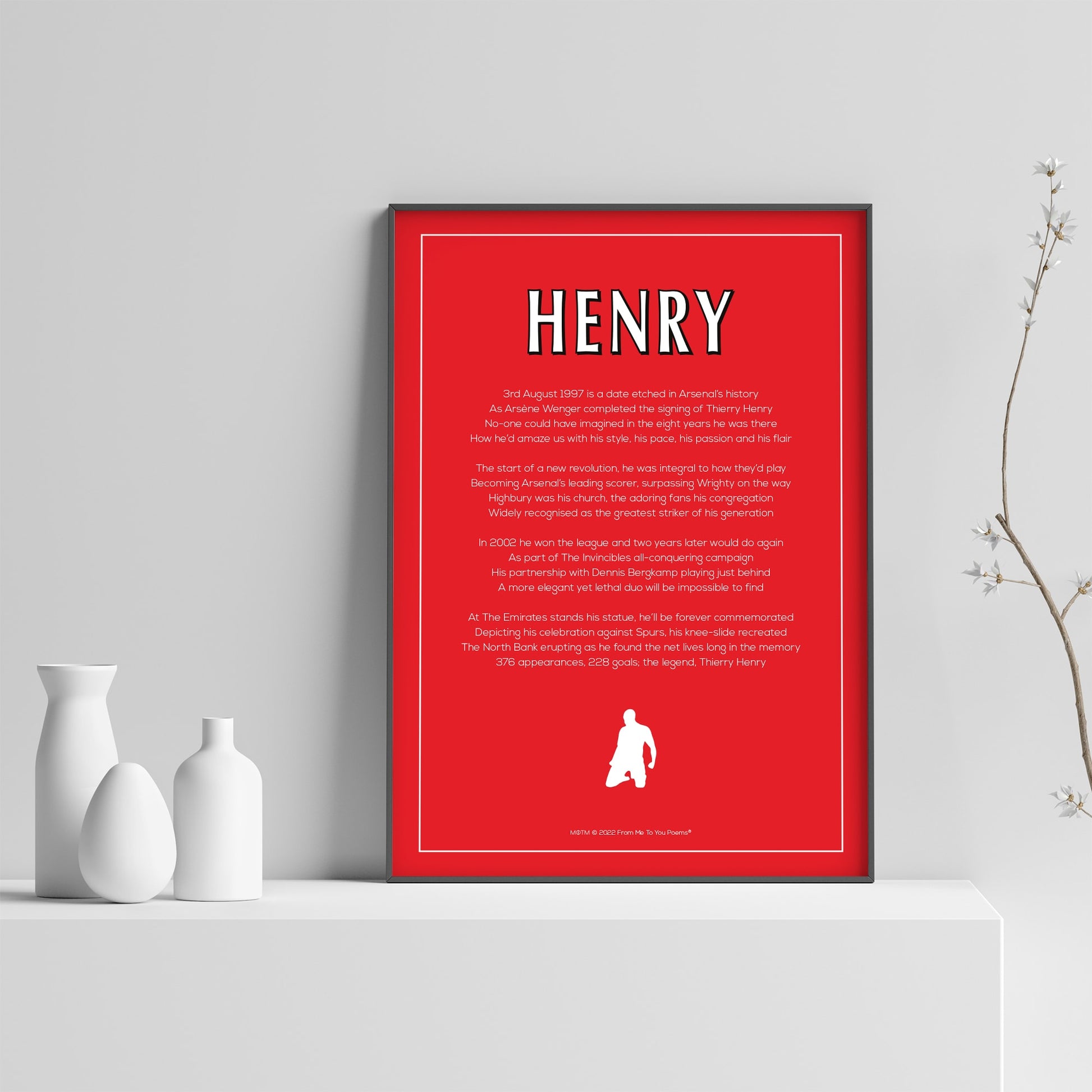 Thierry Henry Arsenal Poem Print - Man of The Match Football