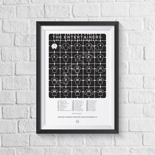 Newcastle United 'The Entertainers' 1995/1997 Print - Man of The Match Football