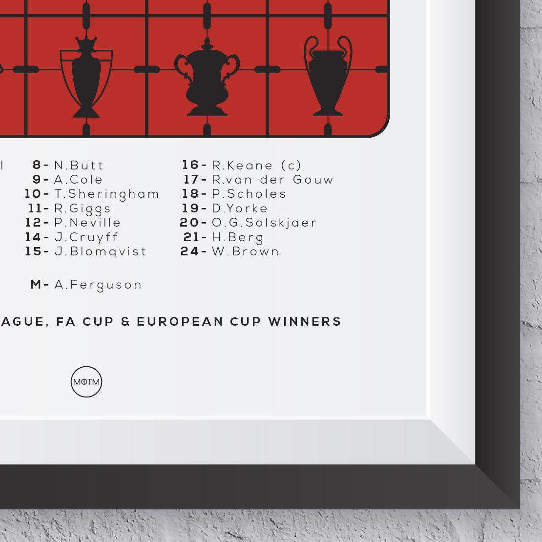 Manchester United 'The Red Trebles' 1998/1999 Print - Man of The Match Football