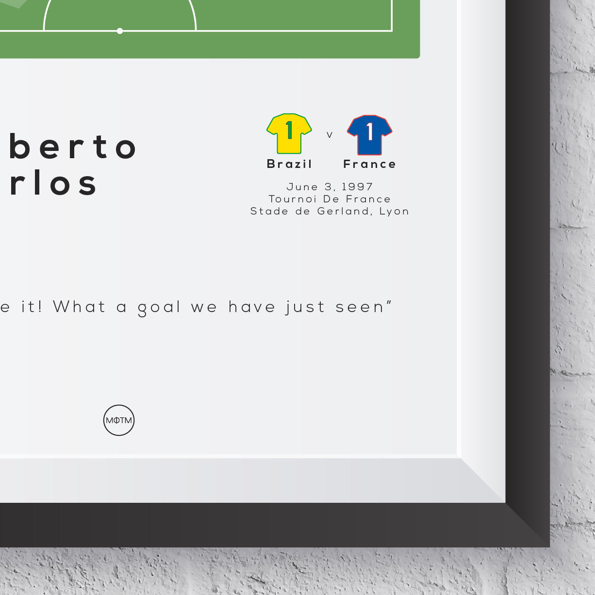 Roberto Carlos The 'Impossible' Free Kick Print - Man of The Match Football
