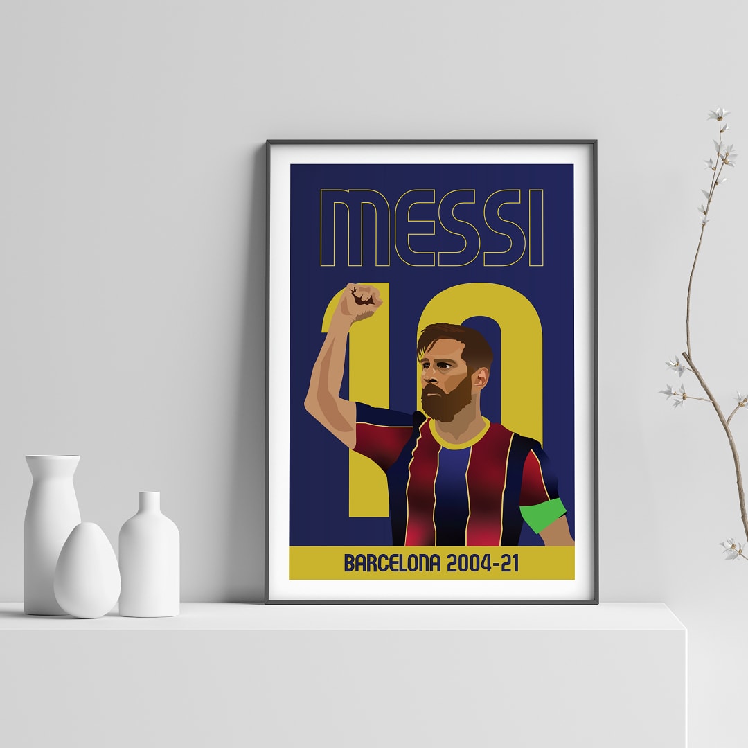Lionel Messi FC Barcelona Legend Poster - Man of The Match Football