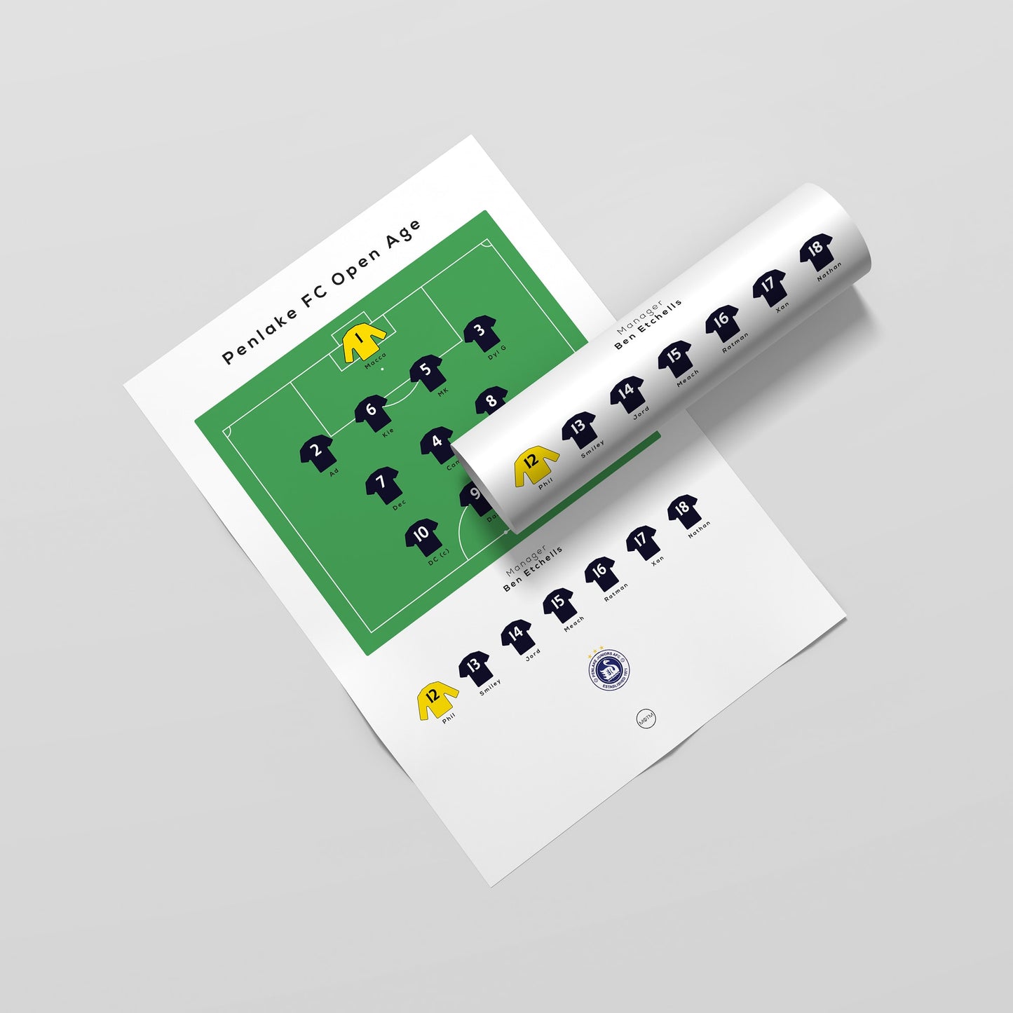 Personalised Football Team Print - Man of The Match Football