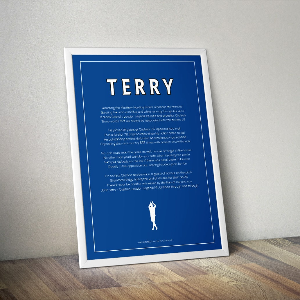 John Terry Chelsea Poem Print - Man of The Match Football